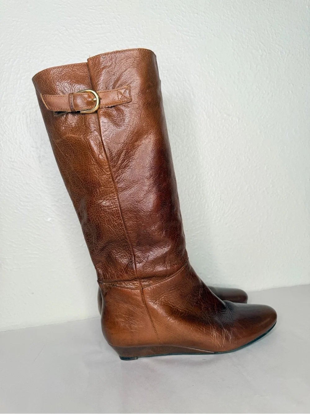 Steve Madden Intyce brown tall wedge boot